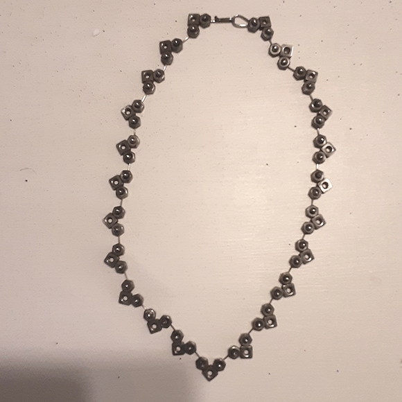 Artisan Brutalist hex nut steel necklace - Picture 1 of 2